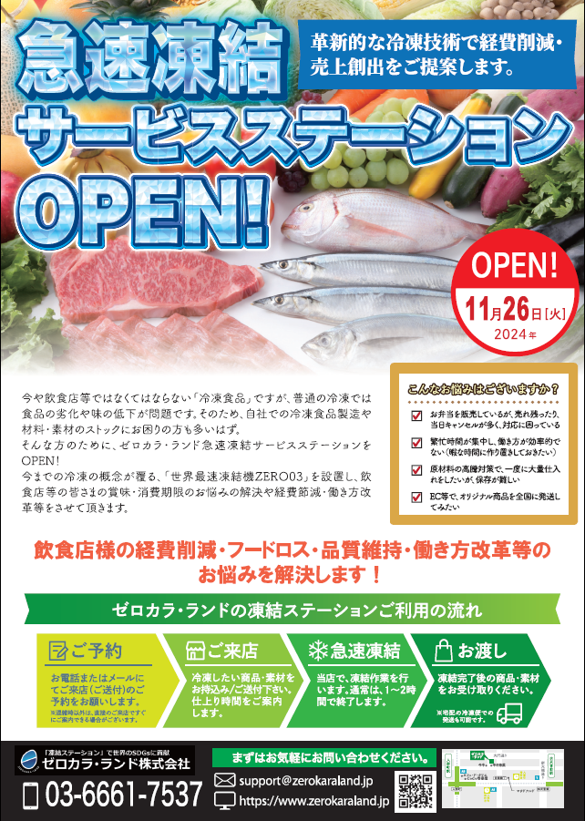 ゼロカラランドOPENチラシ
